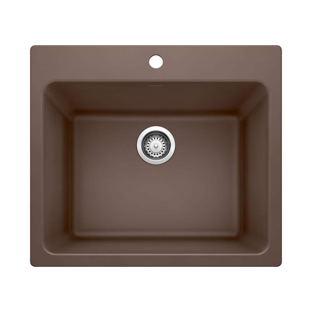 Blanco Liven 25" x 22" Granite Undermount Laundry Sink in Cafe Brown