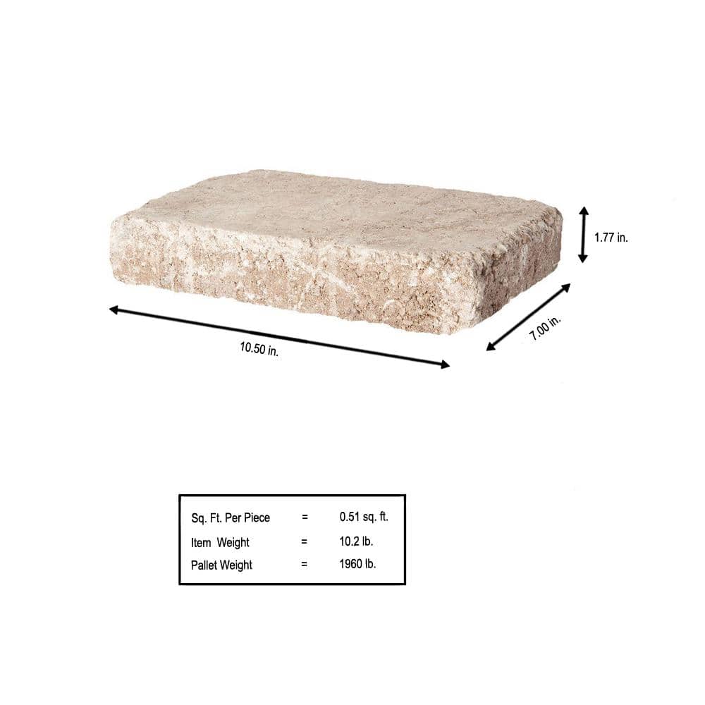 Pavestone RumbleStone Rec 10.5 in. x 7 in. x 1.75 in. Cafe Concrete Paver (192 Pcs. / 98 Sq. ft. / Pallet)