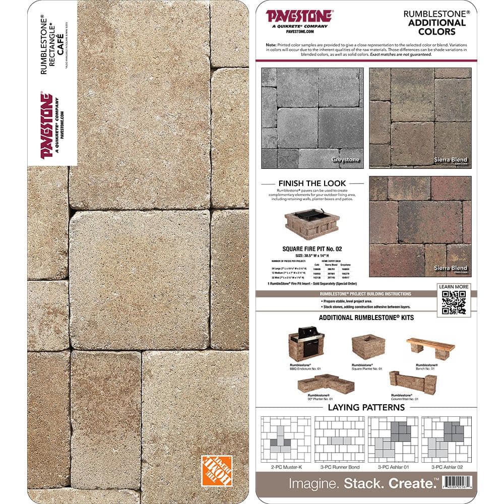Pavestone Paper Sample Only of RumbleStone 10.5 in. x 7 in. Cafe Rectangle Concrete Paver (1-Piece)