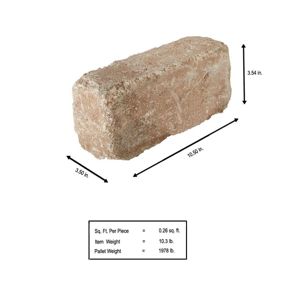 Pavestone RumbleStone Plank 10.5 in. x 3.5 in. x 3.5 in. Cafe Concrete Paver (192 Pcs. / 49 Sq. ft. / Pallet)