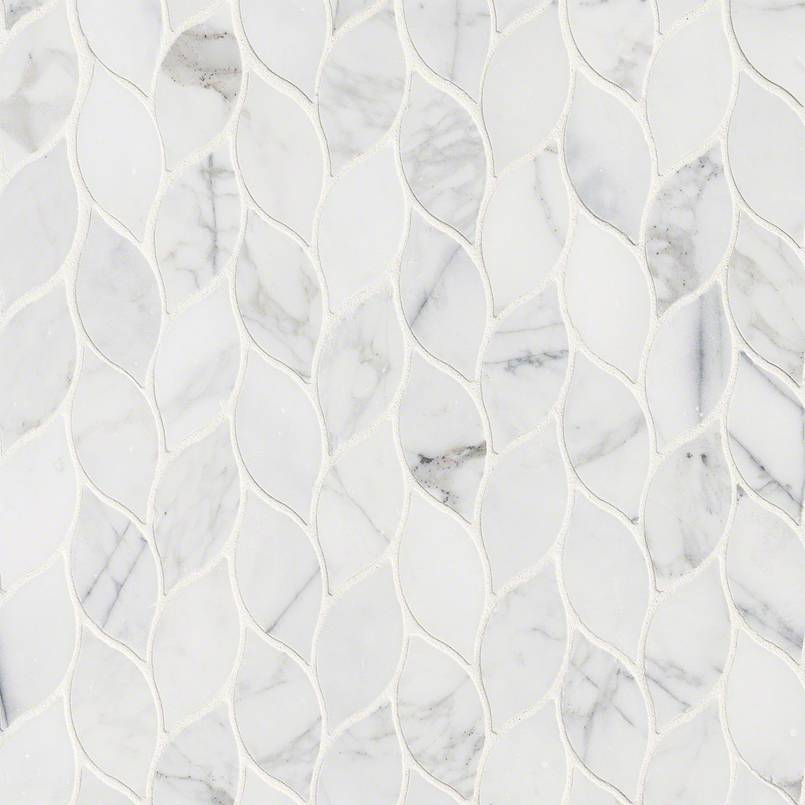 MSI Calacatta Blanco 12 in. x 13 in. x 10mm Polished Marble Mesh-Mounted Mosaic Tile (10.80 sq. ft./case)