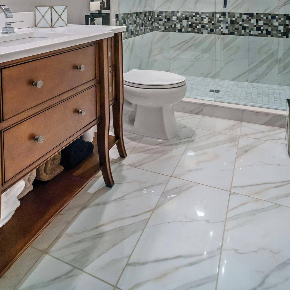 MSI Calacatta Ivory 12 in. x 24 in. Polished Porcelain Floor and Wall Tile (512 sq. ft./Pallet)