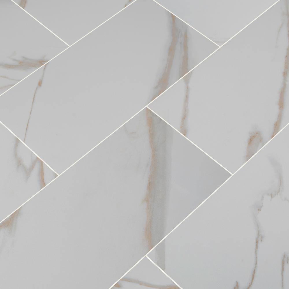 MSI Calacatta Ivory 12 in. x 24 in. Polished Porcelain Floor and Wall Tile (512 sq. ft./Pallet)