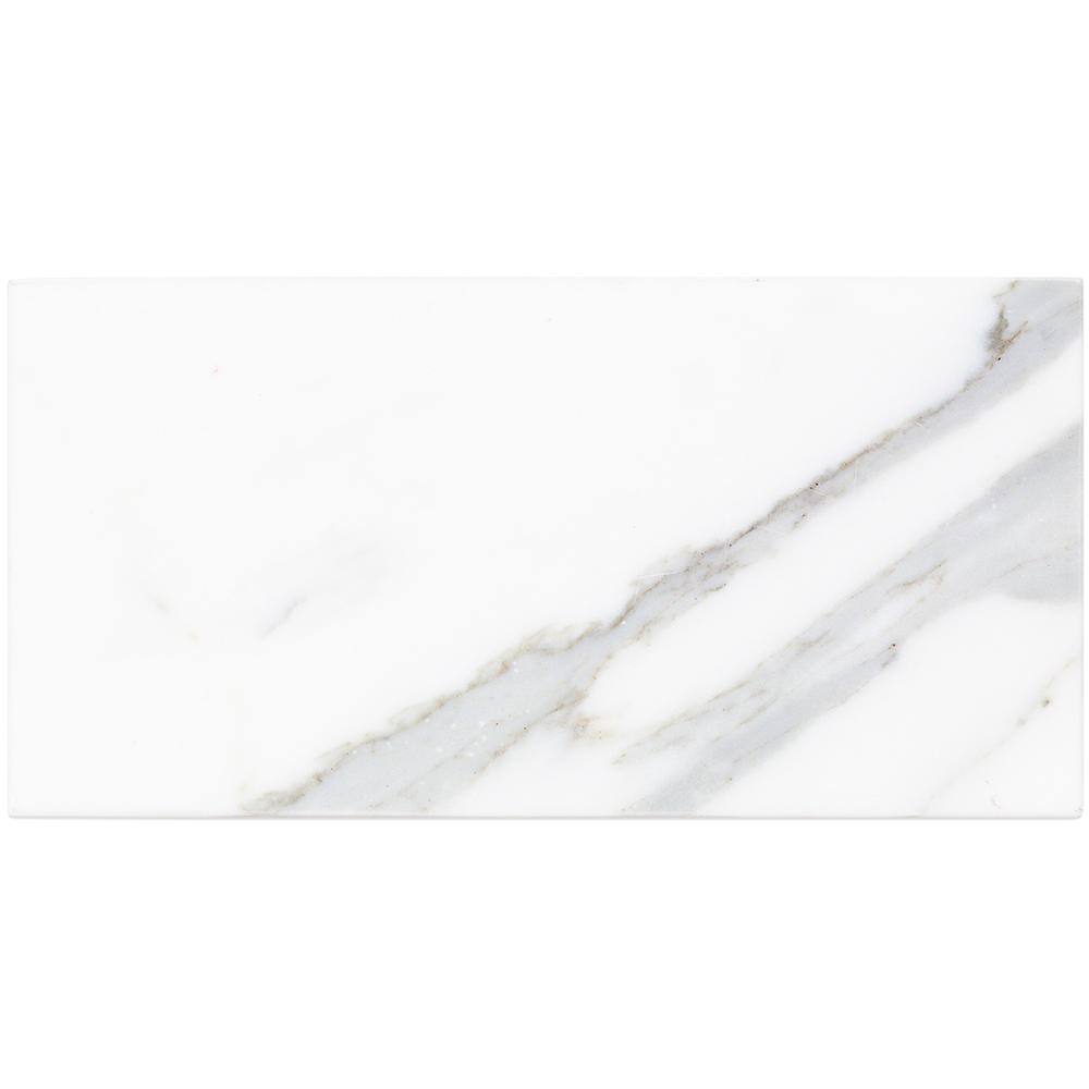 Ivy Hill Tile Calacatta 4 in. x 8 in. x 9mm Polished Marble Subway Tile (25 pieces / 5.55 sq. ft. / box)