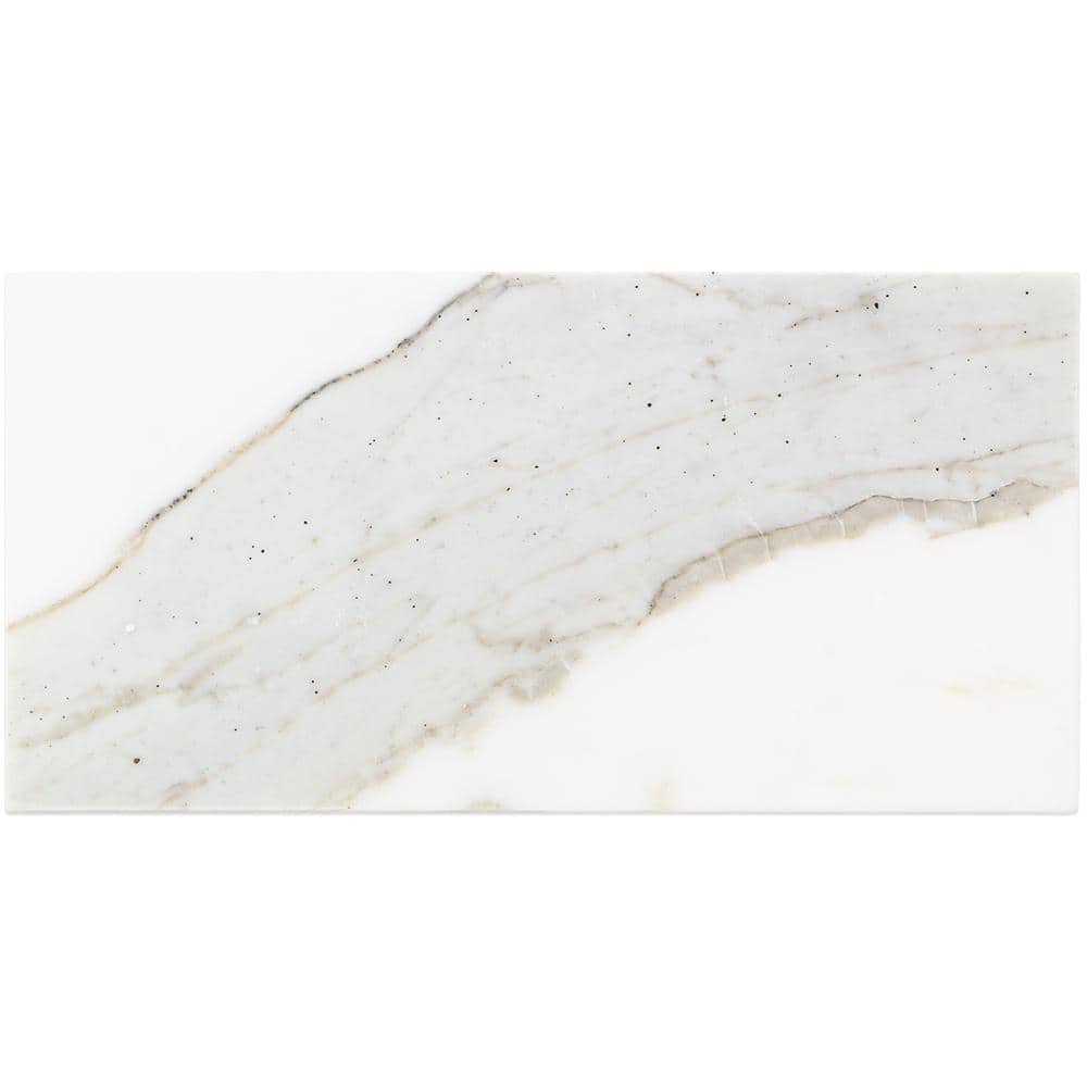 Ivy Hill Tile Calacatta 4 in. x 8 in. x 9mm Polished Marble Subway Tile (25 pieces / 5.55 sq. ft. / box)