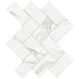 Marazzi Developed by Nature Calacatta 12 in. x 14 in. x 6 mm Ceramic Herringbone Mosaic Floor and Wall Tile (0.67 sq. ft. per piece)