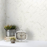 Marazzi Developed by Nature Calacatta 12 in. x 14 in. x 6 mm Ceramic Herringbone Mosaic Floor and Wall Tile (0.67 sq. ft. per piece)