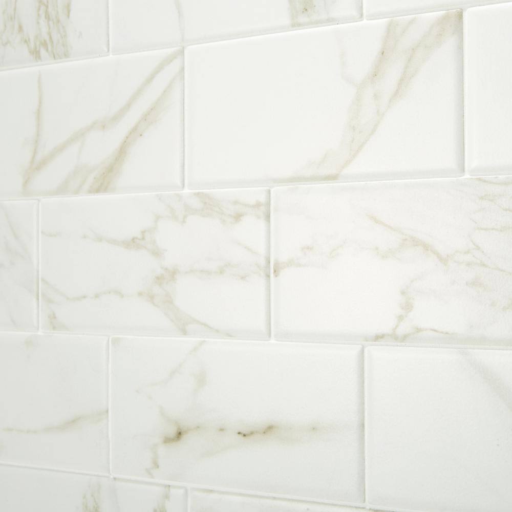 Marazzi Developed by Nature Calacatta 3 in. x 6 in. Glazed Ceramic Wall Tile (12 sq. ft. / case)