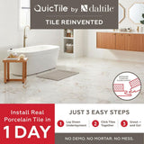 Daltile QuicTile 12 in. x 24 in. Panda Marble Polished Porcelain Locking Floor Tile (9.6 sq. ft. / case)