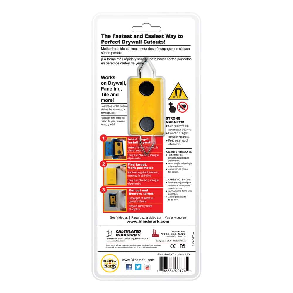 Calculated Industries Blind Mark Magnetic Drywall Electrical Box Locating Tool (3-Piece)