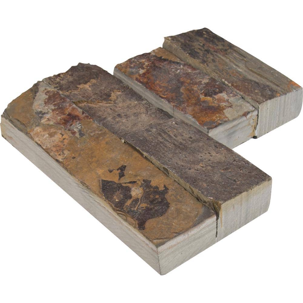 MSI California Gold Ledger Corner 6 in. x 6 in. Natural Slate Wall Tile (2 sq. ft. / Case)
