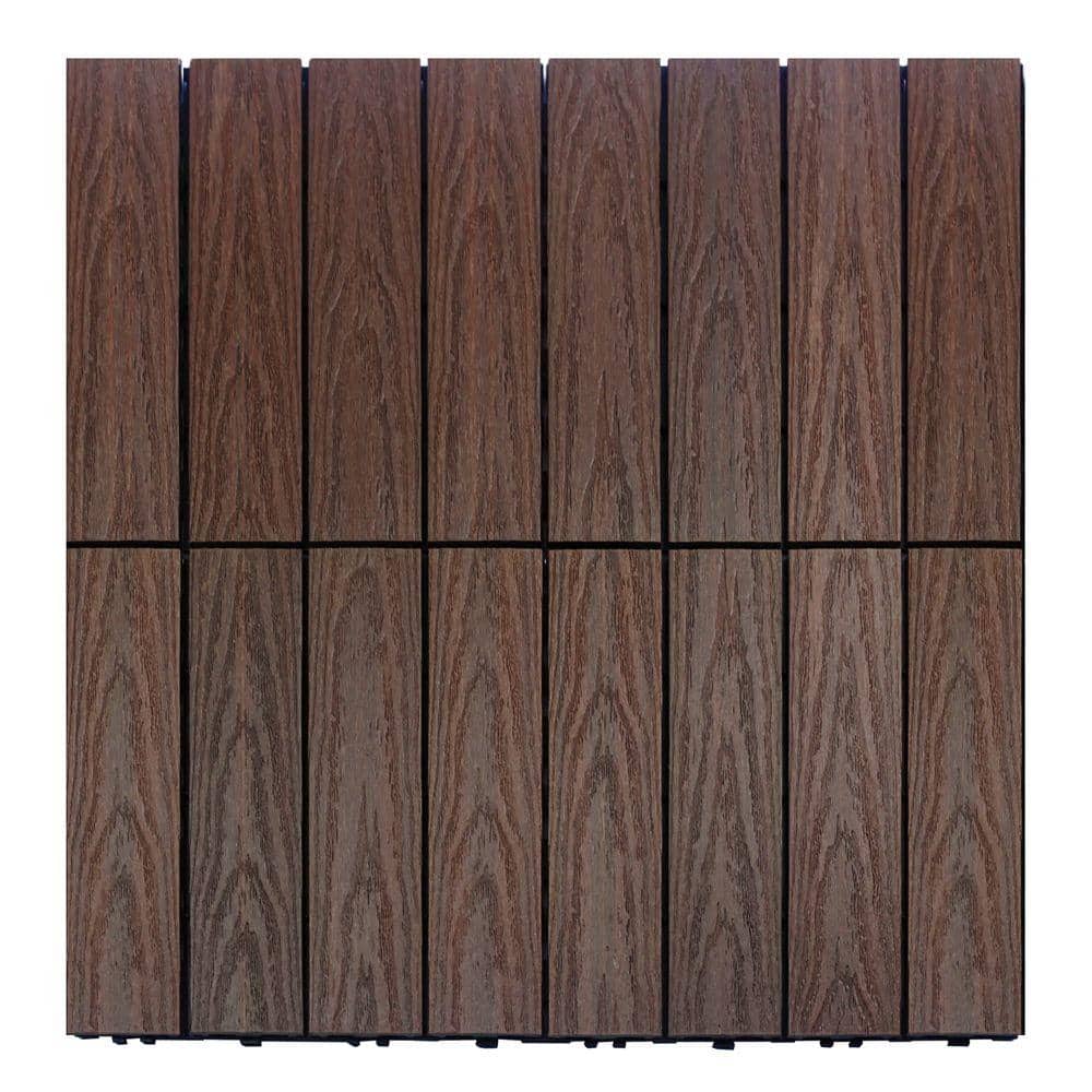 NewTechWood UltraShield Naturale 1 ft. x 1 ft. Quick Deck Outdoor Composite Deck Tile Sample in California Redwood