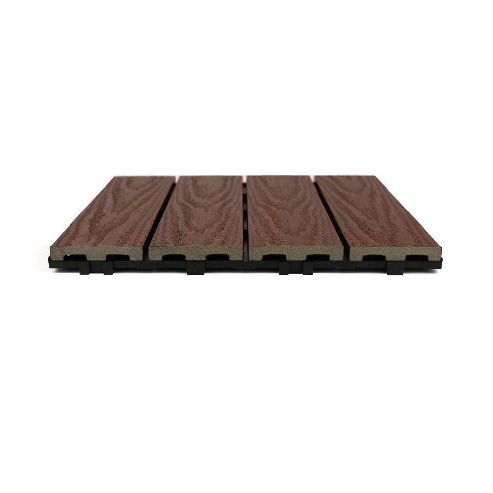 NewTechWood UltraShield Naturale 1 ft. x 1 ft. Quick Deck Outdoor Composite Deck Tile Sample in California Redwood