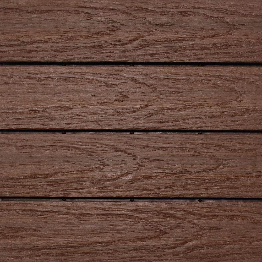 NewTechWood UltraShield Naturale 1 ft. x 1 ft. Quick Deck Outdoor Composite Deck Tile Sample in California Redwood