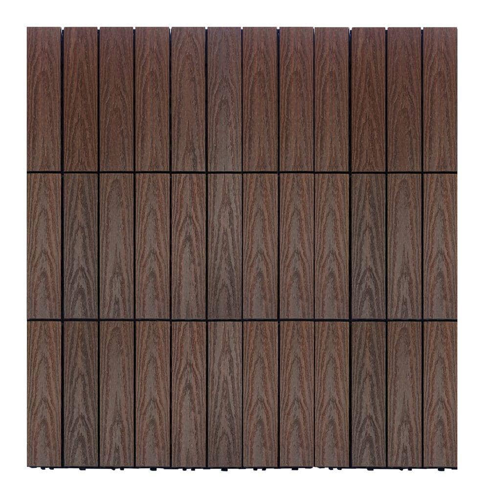 NewTechWood UltraShield Naturale 1 ft. x 1 ft. Quick Deck Outdoor Composite Deck Tile Sample in California Redwood