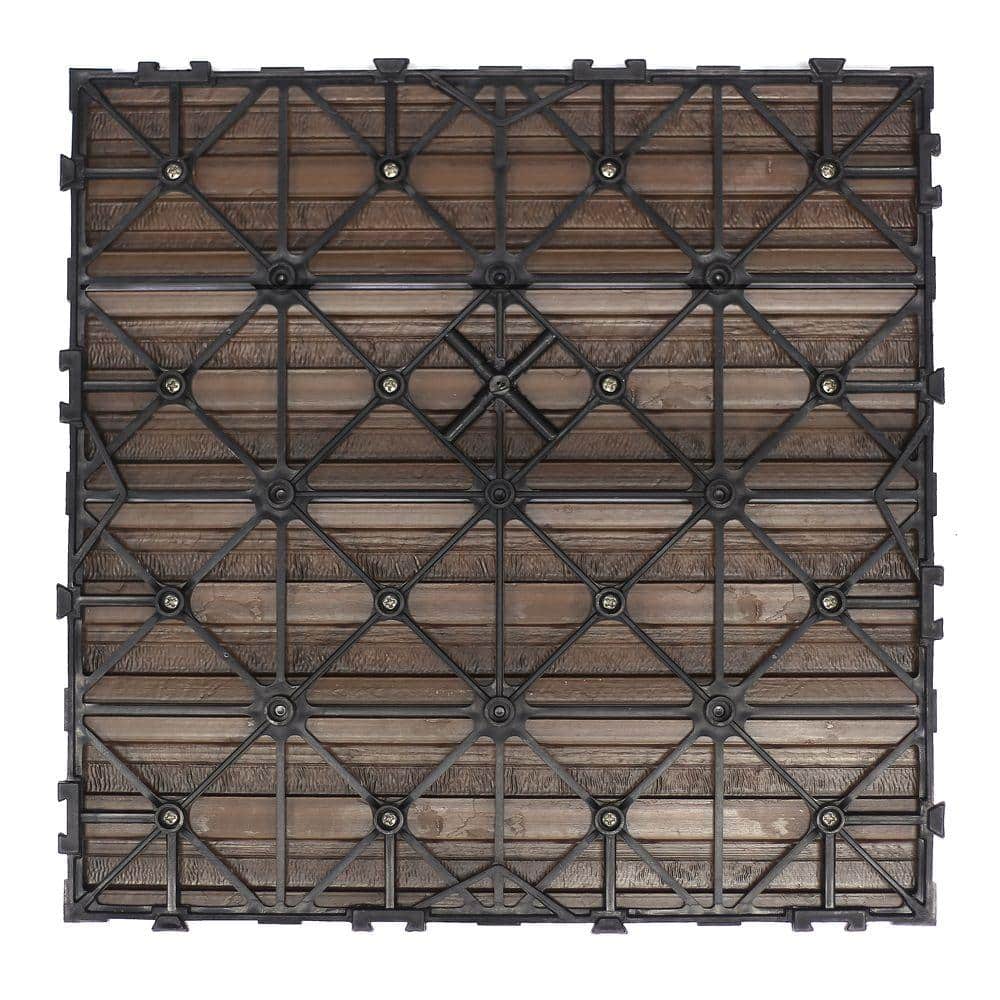 NewTechWood UltraShield Naturale 1 ft. x 1 ft. Quick Deck Outdoor Composite Deck Tile in California Redwood (10 sq. ft. per box)