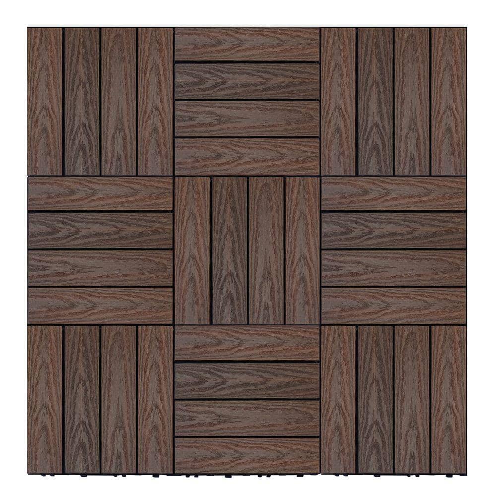 NewTechWood UltraShield Naturale 1 ft. x 1 ft. Quick Deck Outdoor Composite Deck Tile in California Redwood (10 sq. ft. per box)
