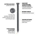 CAMO #10 2-1/2 in. Dark Gray Star Drive Trim-Head Composite Deck Screw (350-Count)
