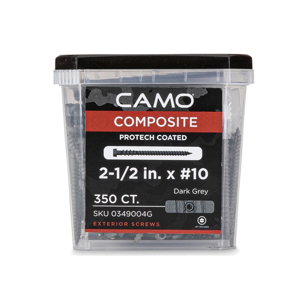 CAMO #10 2-1/2 in. Dark Gray Star Drive Trim-Head Composite Deck Screw (350-Count)