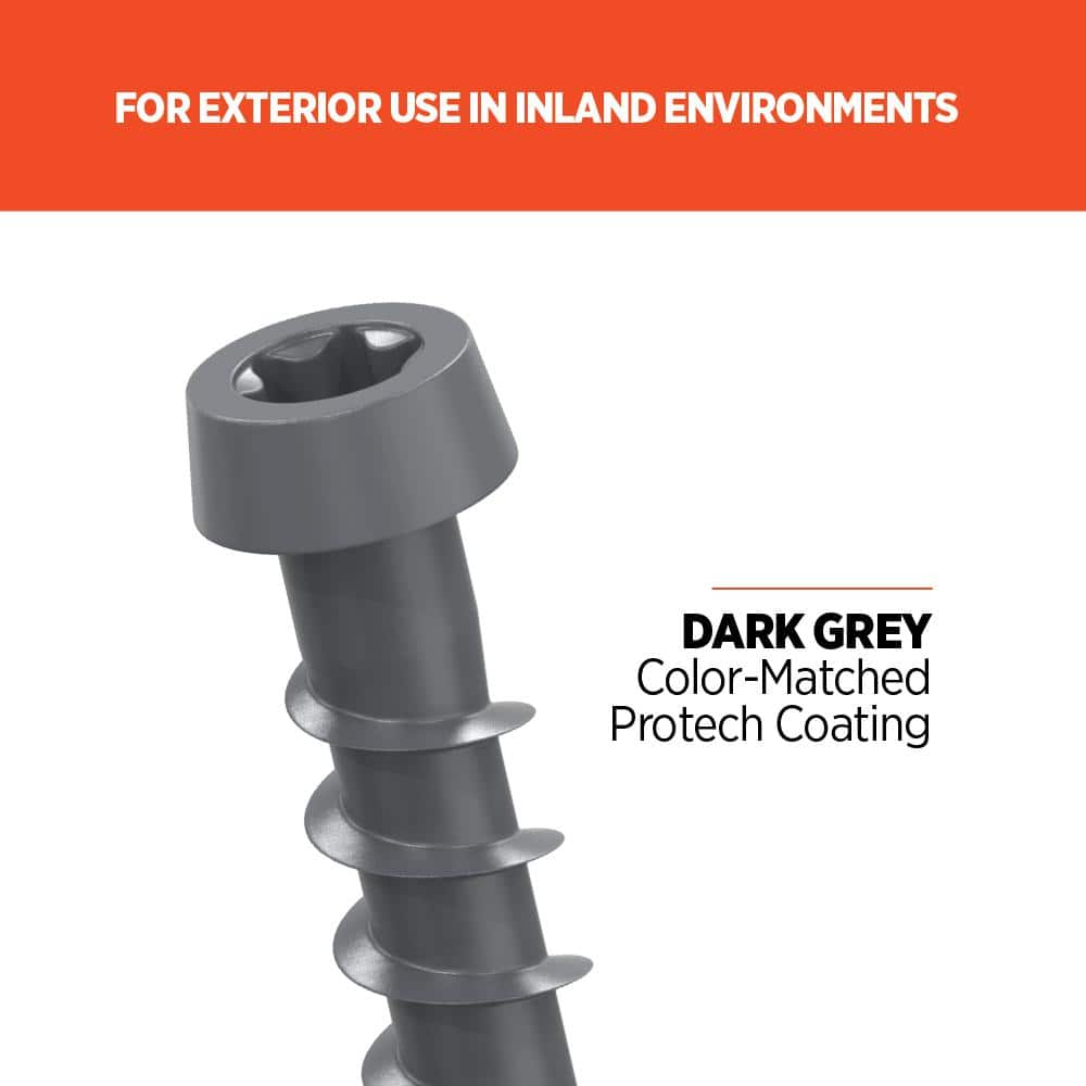 CAMO #10 2-1/2 in. Dark Gray Star Drive Trim-Head Composite Deck Screw (350-Count)