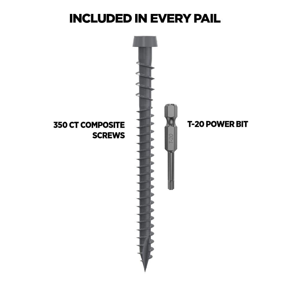 CAMO #10 2-1/2 in. Dark Gray Star Drive Trim-Head Composite Deck Screw (350-Count)
