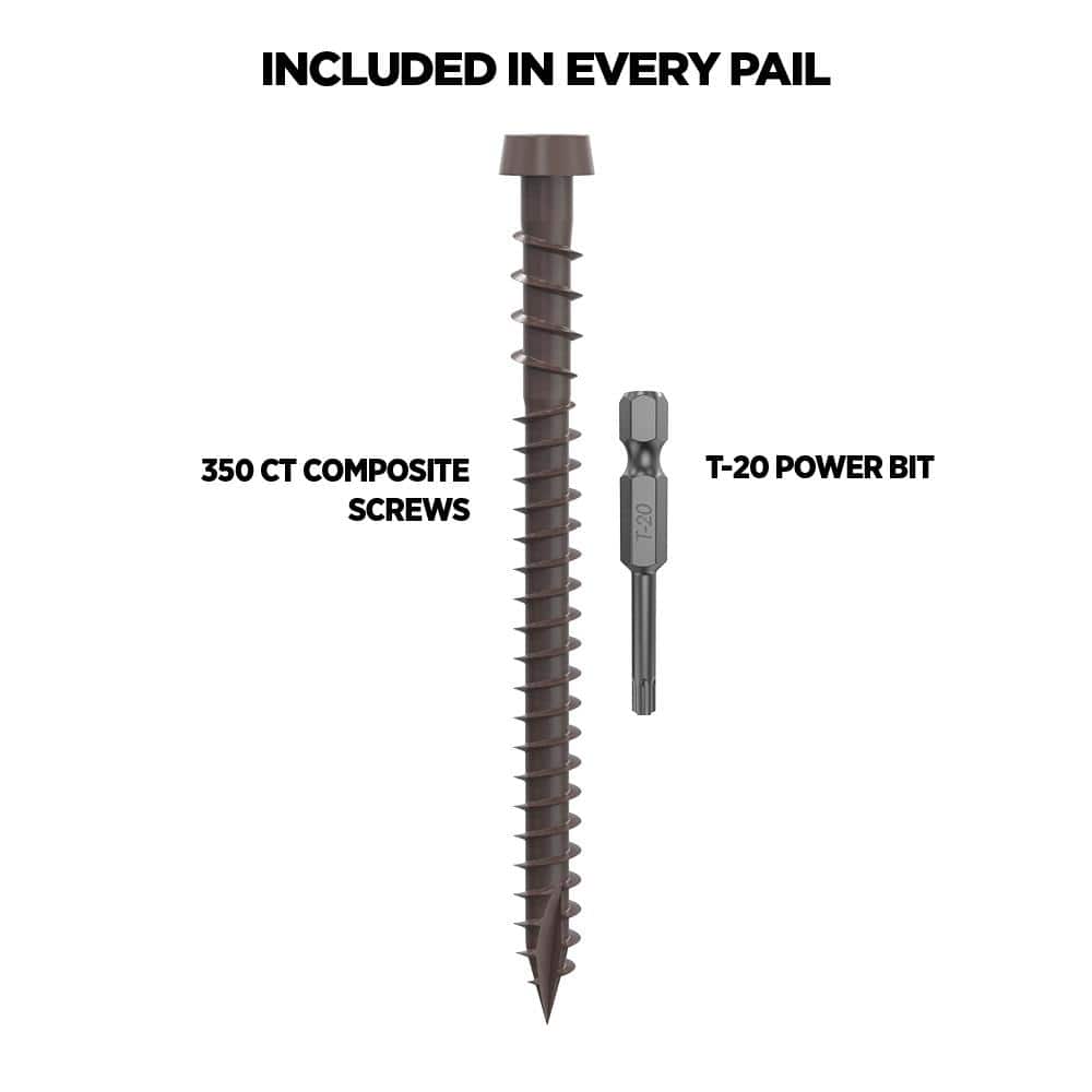 CAMO #10 2-1/2 in. Dark Brown Star Drive Trim-Head Composite Deck Screw (350-Count)
