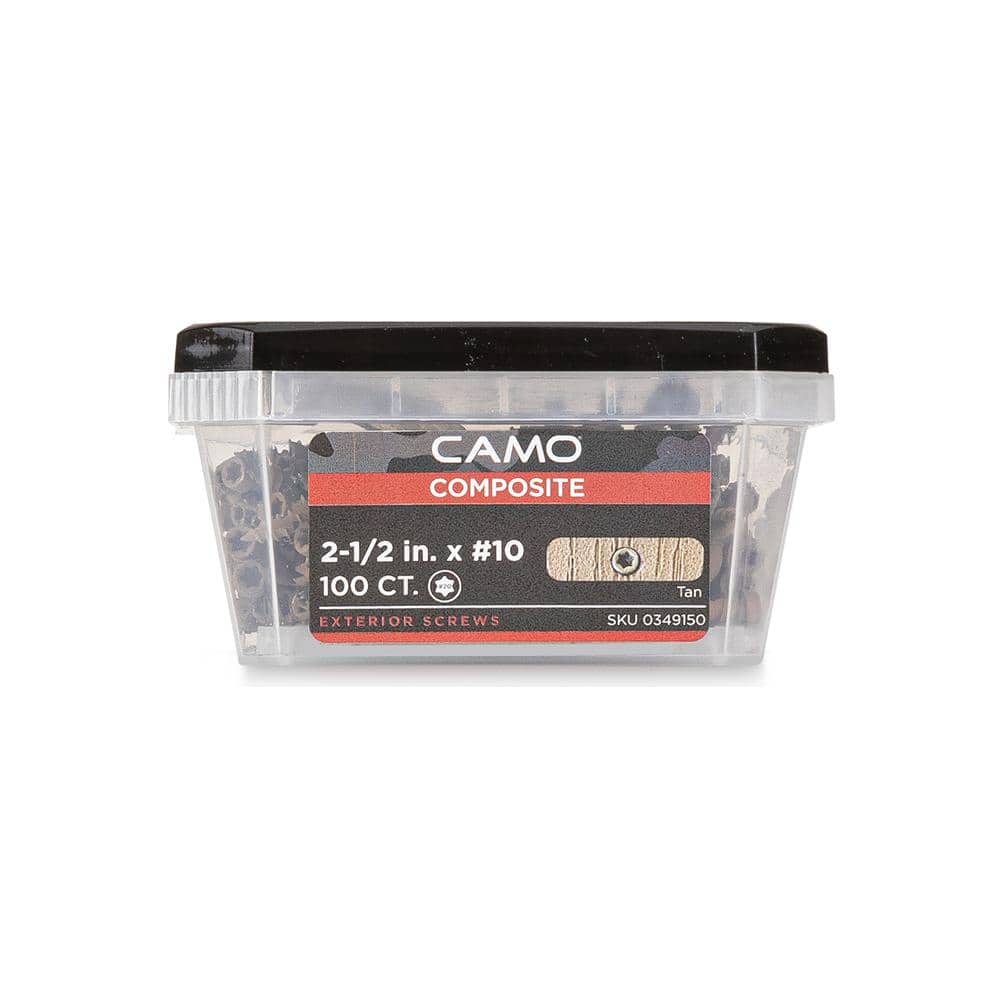 CAMO #10 2-1/2 in. Tan Star Drive Trim-Head Composite Deck Screw (100-Count)