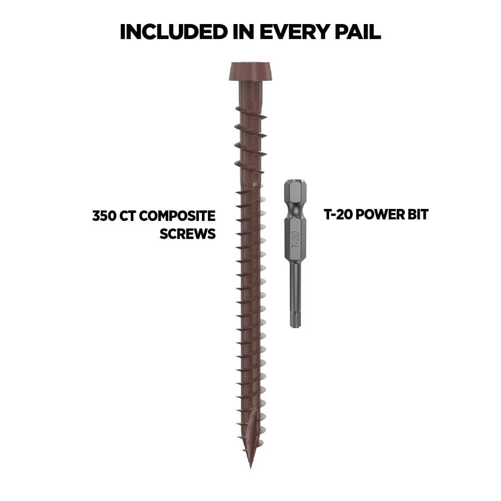 CAMO #10 2-1/2 in. Brown Star Drive Trim-Head Composite Deck Screw (350-Count)
