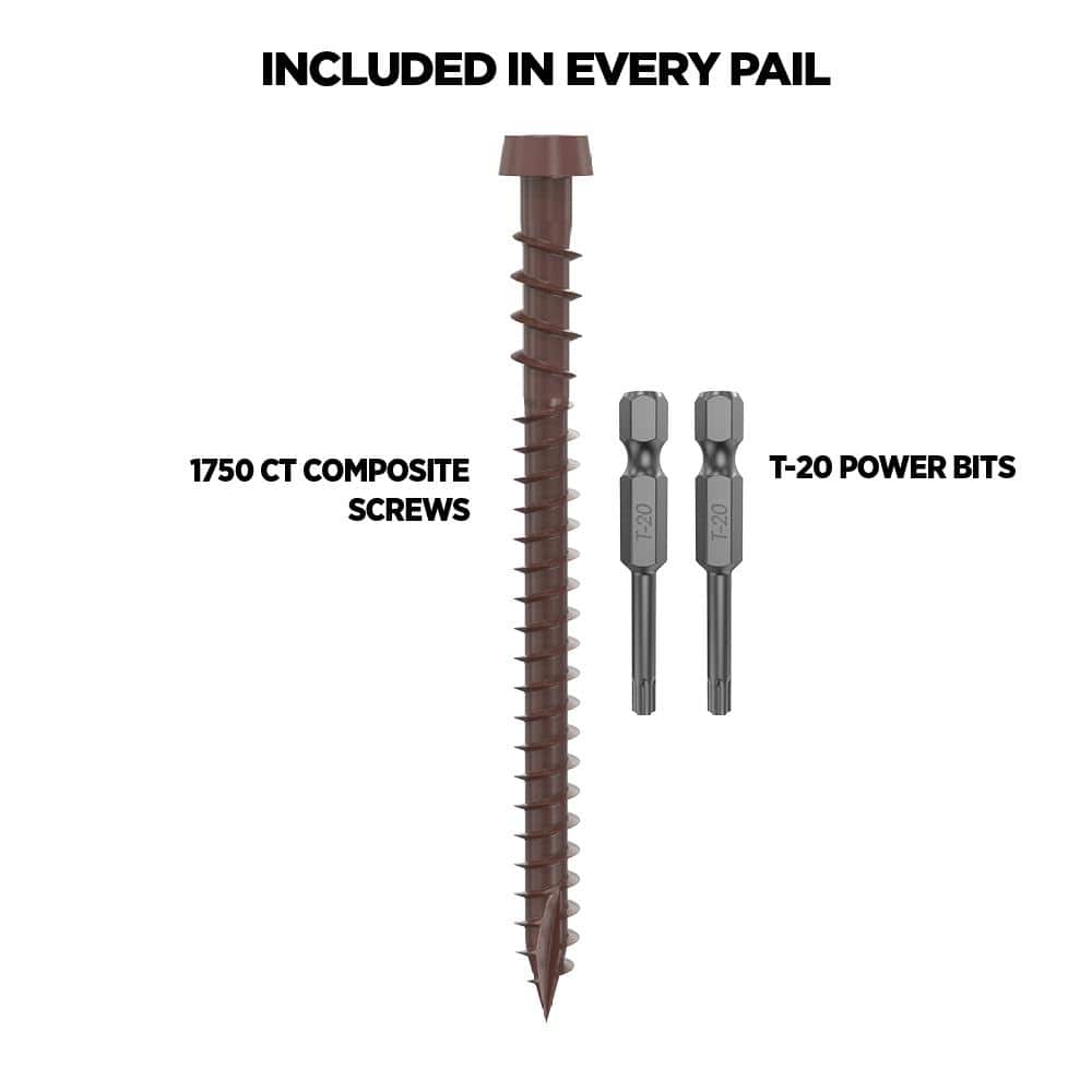 CAMO #10 2-1/2 in. Brown Star Drive Trim-Head Composite Deck Screw (1750-Count)