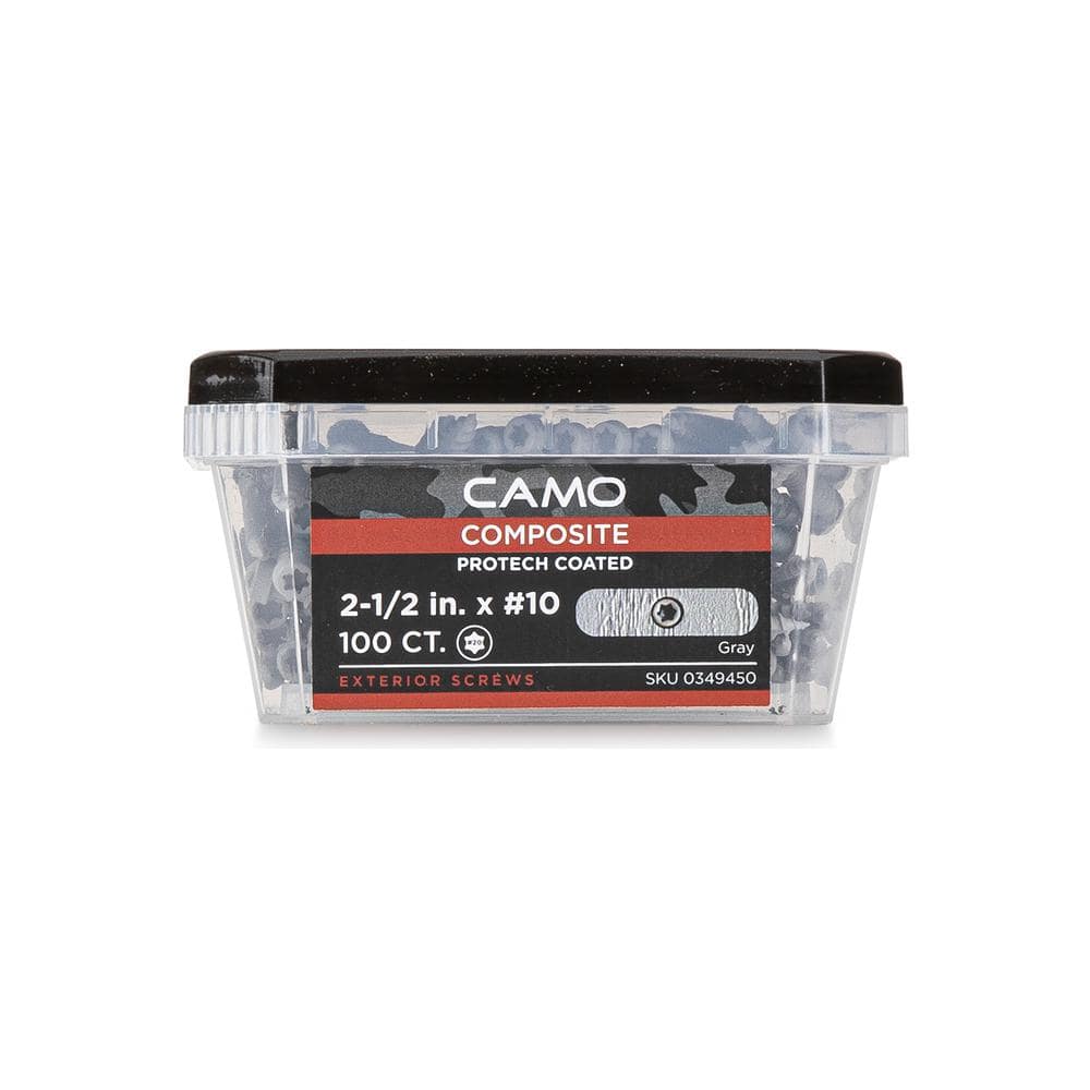 CAMO #10 2-1/2 in. Gray Star Drive Trim-Head Composite Deck Screw (100-Count)