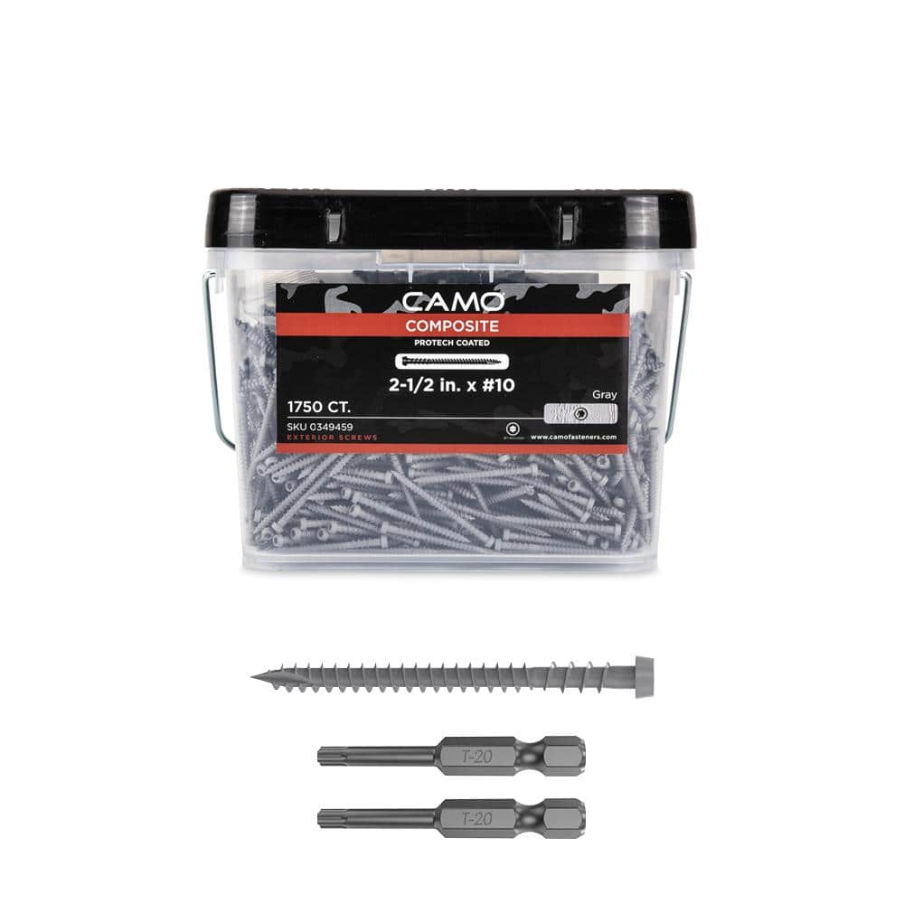 CAMO #10 2-1/2 in. Gray Star Drive Trim-Head Composite Deck Screw (1750-Count)