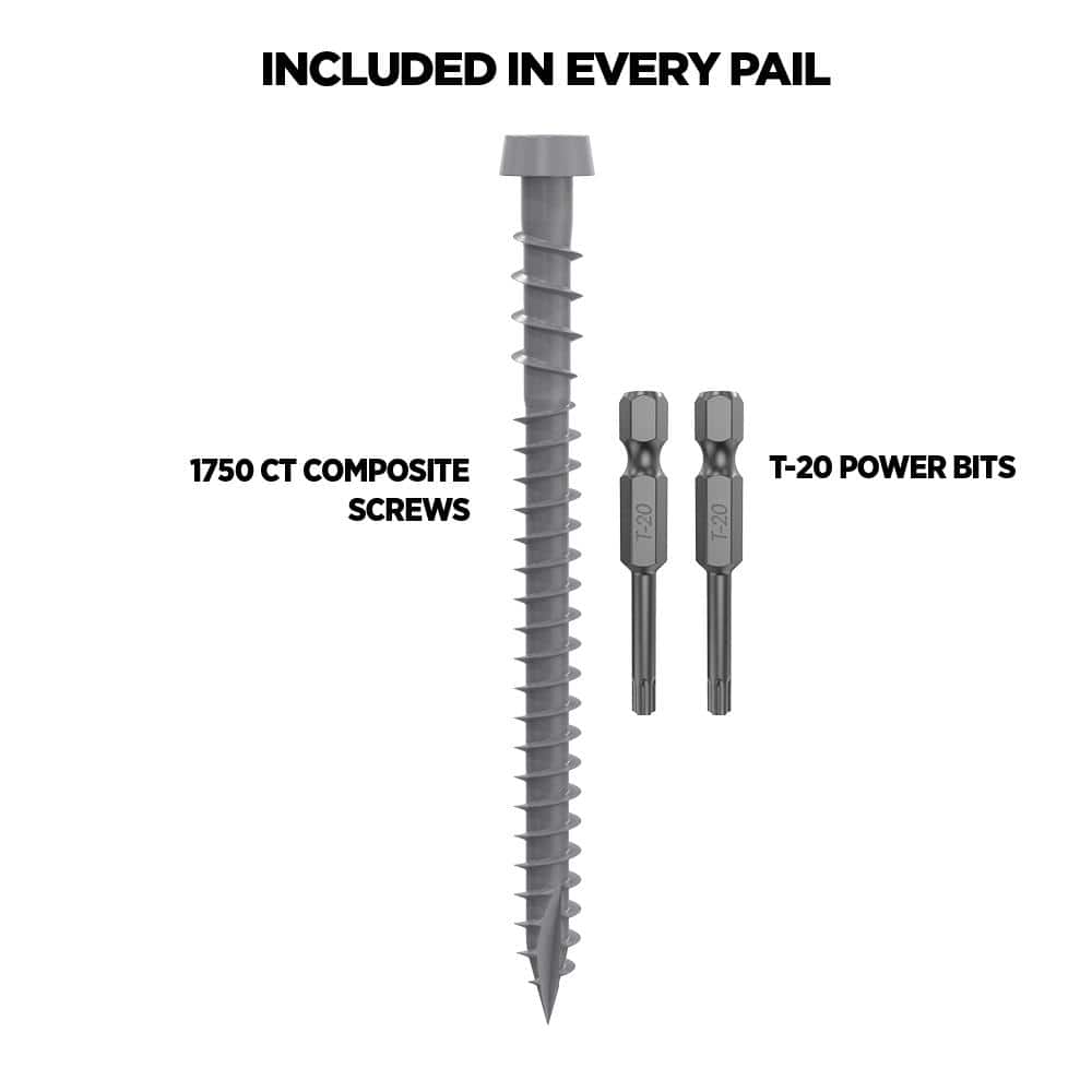 CAMO #10 2-1/2 in. Gray Star Drive Trim-Head Composite Deck Screw (1750-Count)