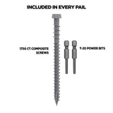 CAMO #10 2-1/2 in. Gray Star Drive Trim-Head Composite Deck Screw (1750-Count)