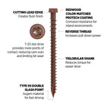 CAMO #10 2-1/2 in. Redwood Star Drive Trim-Head Composite Deck Screw (350-Count)