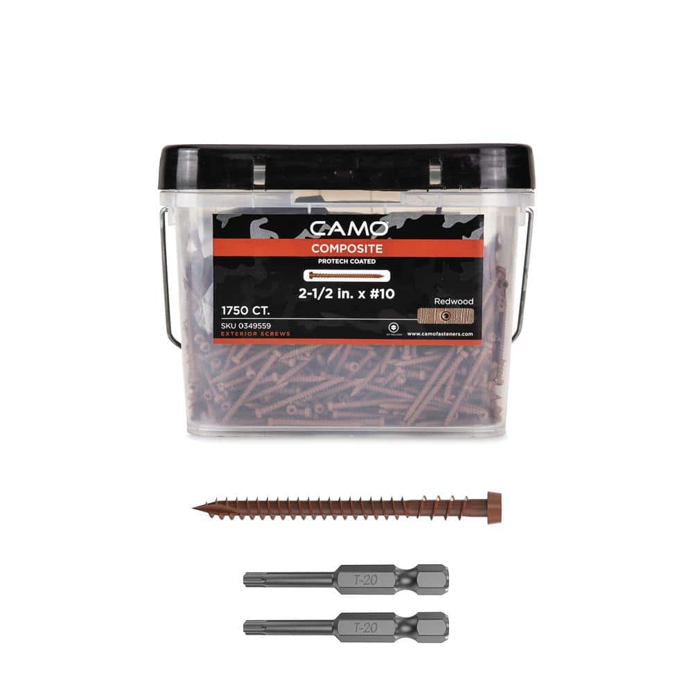 CAMO #10 2-1/2 in. Redwood Star Drive Trim-Head Composite Deck Screw (1750-Count)