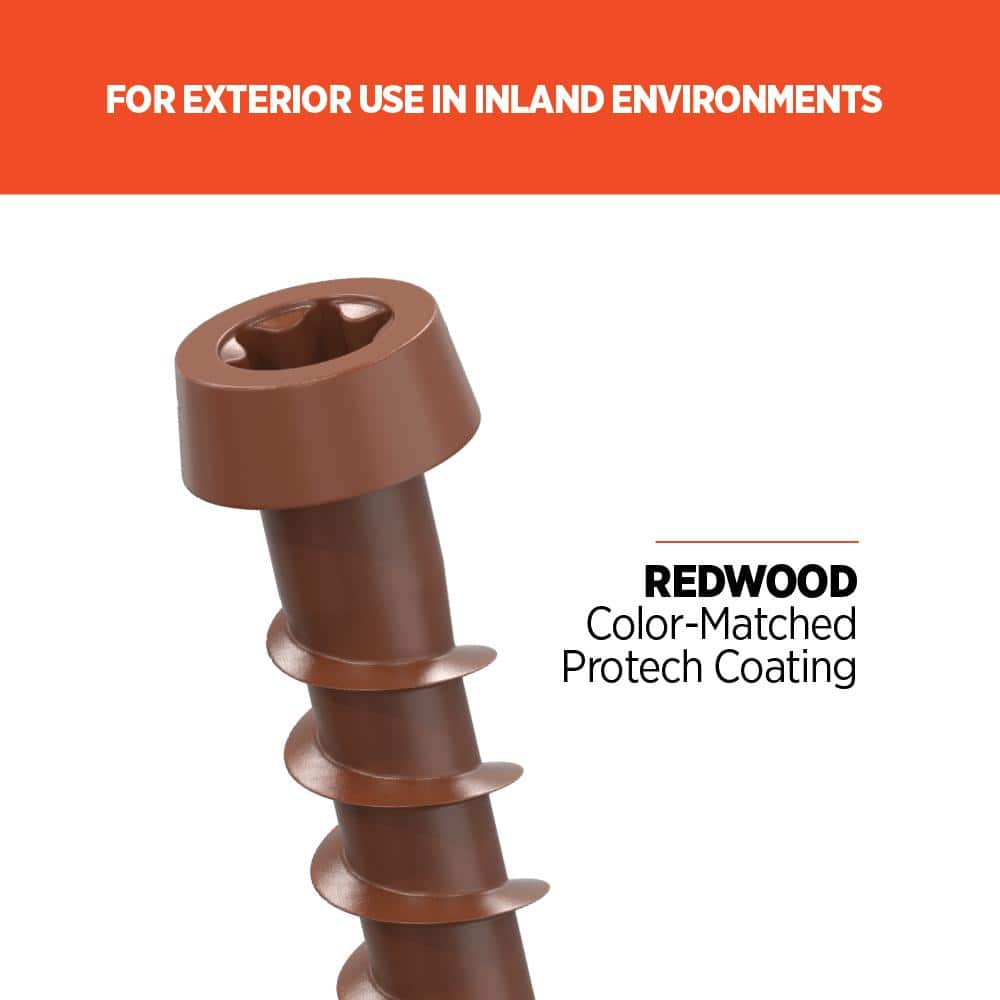 CAMO #10 2-1/2 in. Redwood Star Drive Trim-Head Composite Deck Screw (1750-Count)