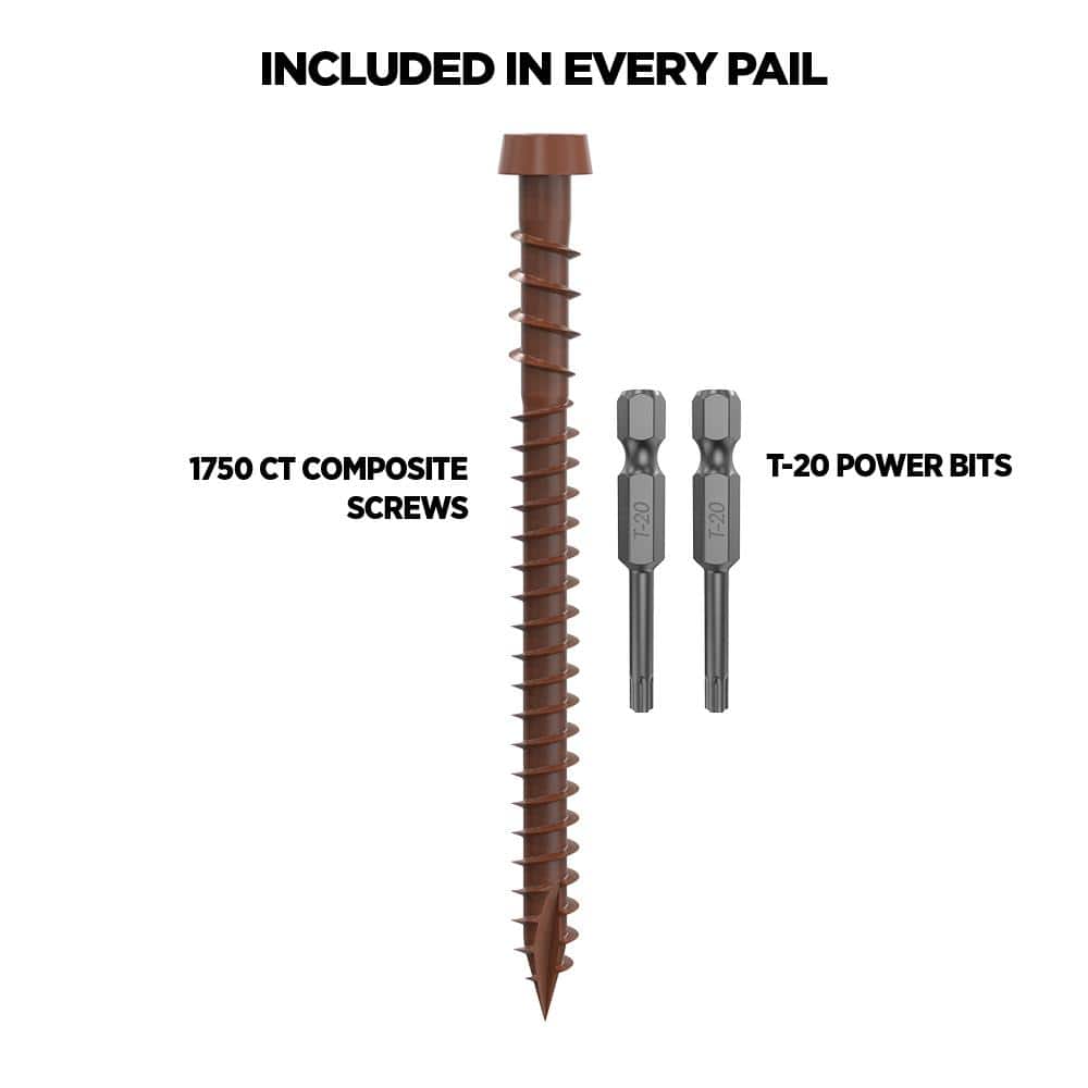 CAMO #10 2-1/2 in. Redwood Star Drive Trim-Head Composite Deck Screw (1750-Count)