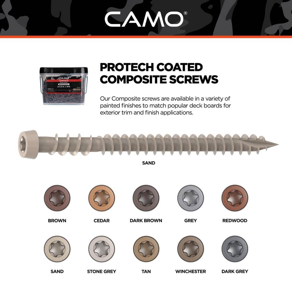 CAMO #10 2-1/2 in. Sand Star Drive Trim-Head Composite Deck Screw (1750-Count)