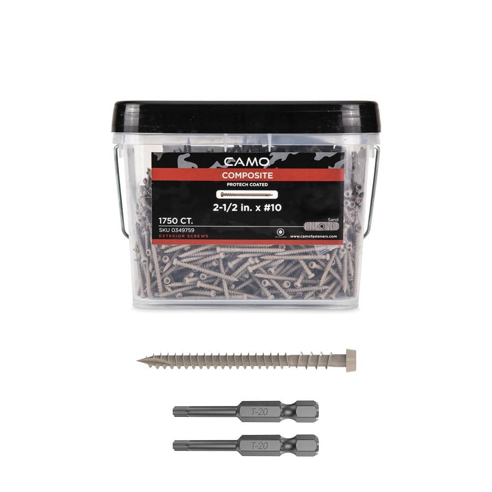CAMO #10 2-1/2 in. Sand Star Drive Trim-Head Composite Deck Screw (1750-Count)