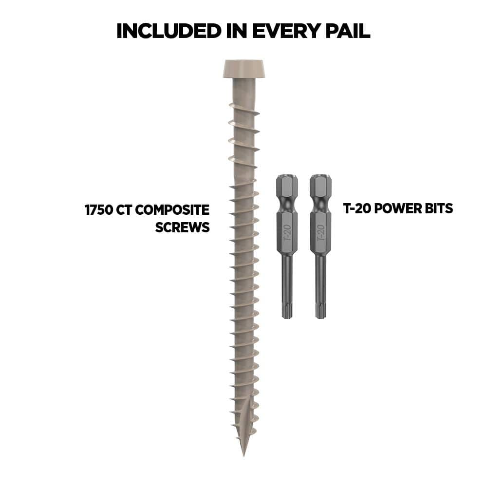 CAMO #10 2-1/2 in. Sand Star Drive Trim-Head Composite Deck Screw (1750-Count)
