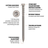 CAMO #10 2-1/2 in. Stone Gray Star Drive Trim-Head Composite Deck Screw (100-Count)