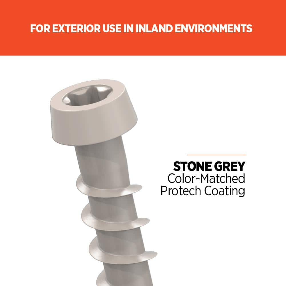 CAMO #10 2-1/2 in. Stone Gray Star Drive Trim-Head Composite Deck Screw (100-Count)