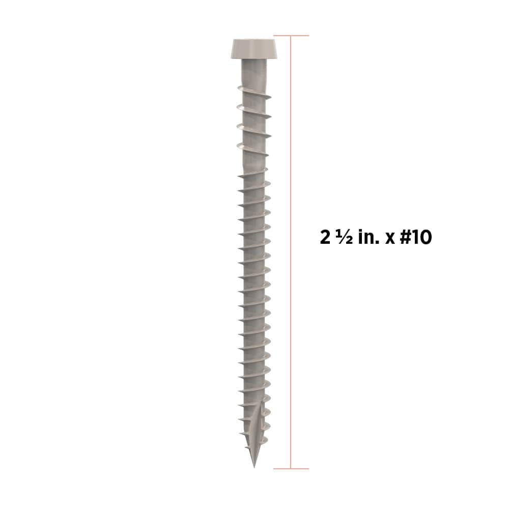 CAMO #10 2-1/2 in. Stone Gray Star Drive Trim-Head Composite Deck Screw (100-Count)
