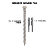 CAMO #10 2-1/2 in. Stone Gray Star Drive Trim-Head Composite Deck Screw (1750-Count)