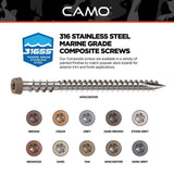 CAMO #10 2-1/2 in. 316 Stainless Steel Composite Winter Premium Star Drive Flat Undercut Screws (350-Count)