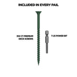 CAMO 3 in. #9 Green Star Drive Exterior Bugle Head Wood Deck Screws (350-Count)