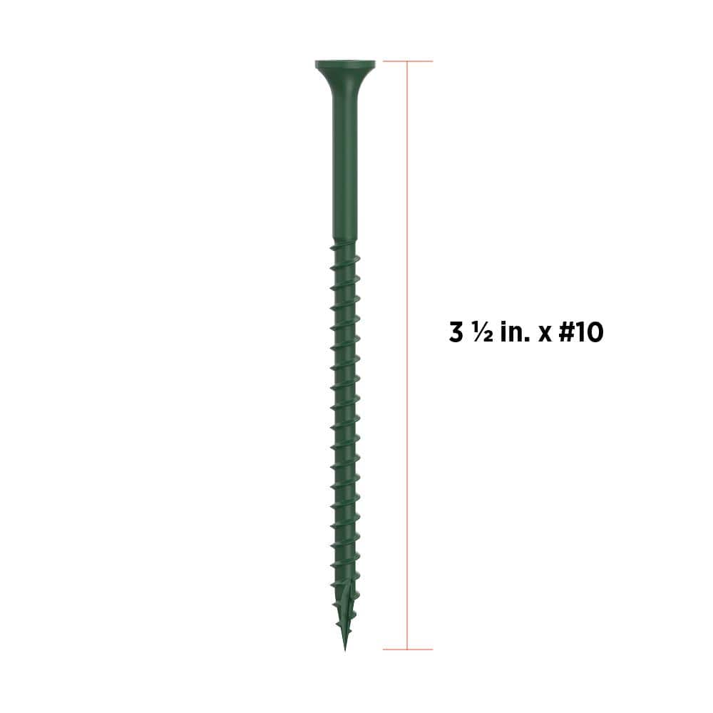 CAMO 3-1/2 in. #10 Green Star Drive Exterior Bugle Head Wood Deck Screws (50-Count)