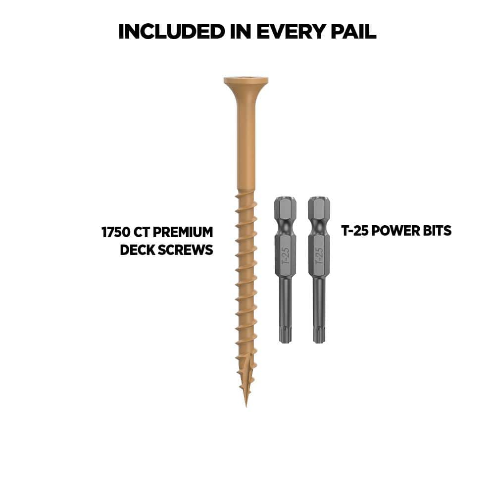 CAMO 2-1/2 in. #9 Tan Star Drive Exterior Bugle Head Wood Deck Screws (1750-Count)