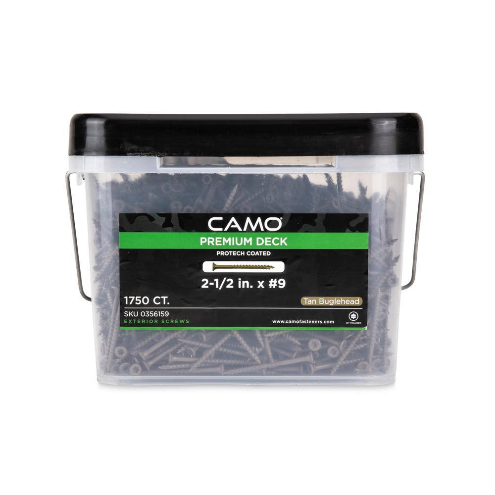 CAMO 2-1/2 in. #9 Tan Star Drive Exterior Bugle Head Wood Deck Screws (1750-Count)