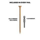 CAMO 3 in. #9 Tan Star Drive Exterior Bugle Head Wood Deck Screws (350-Count)